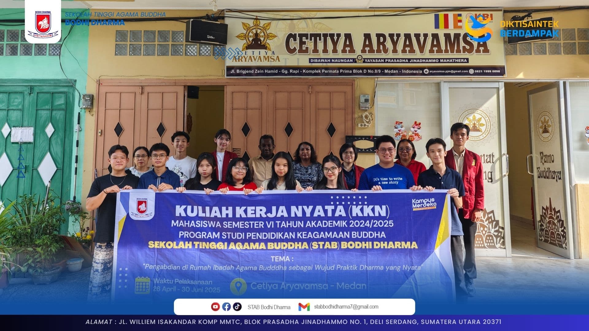 Penarikan Kembali Peserta KKN Mahasiswa STAB Bodhi Dharma Semester 6 Tahun Akademik 2024/2025 di Cetiya Aryavamsa Berlangsung Haru